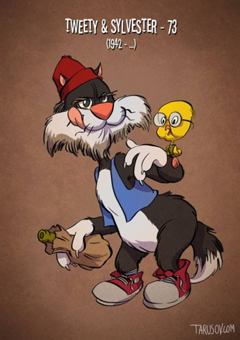 Illustration for article titled If Cartoon Characters Got Old